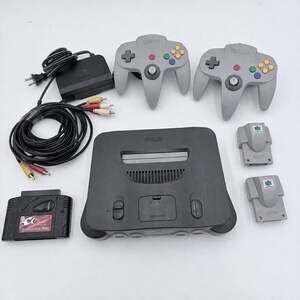 Nintendo 64 Console Bundle with 2 Controllers, GameShark Pro, and Memory Paks